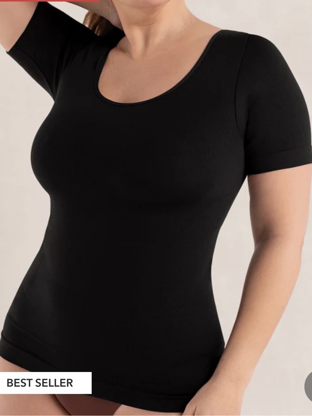 Shapermint NWT Essentials Black Short Sleeve Shaping T-Shirt, size XL